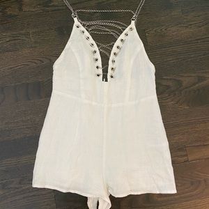 LF White chain romper